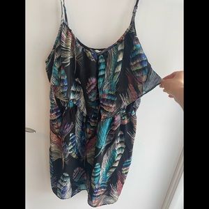 Cute summer dress with peacock feather design